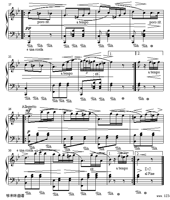梦幻圆舞曲-贝多芬钢琴曲谱（图2）