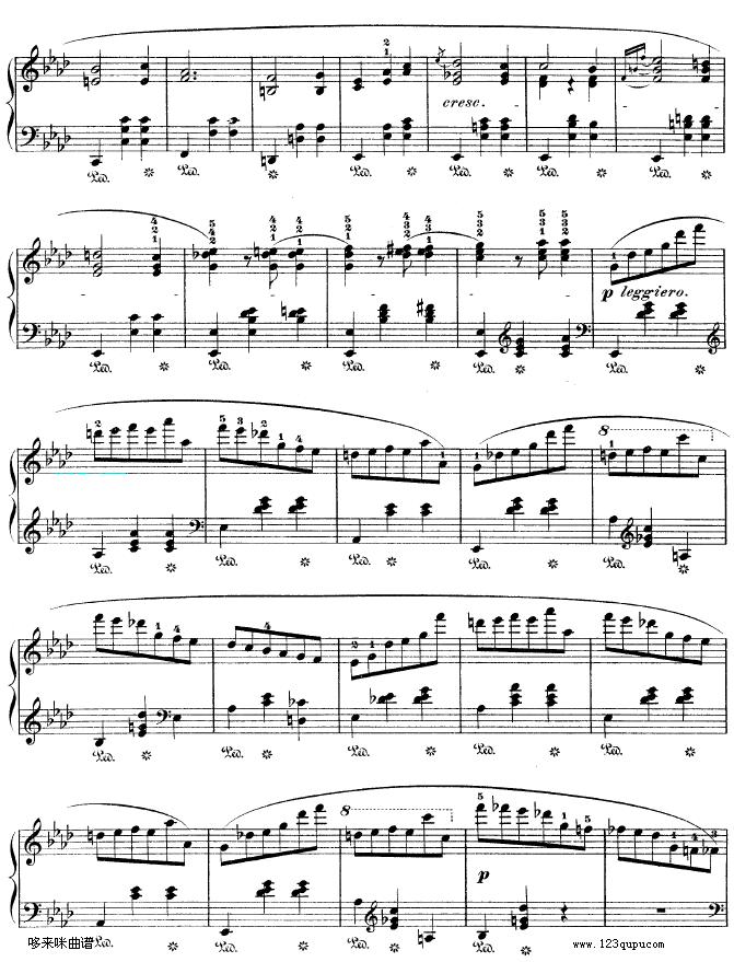 降A大调圆舞曲作品42-肖邦钢琴曲谱（图6）