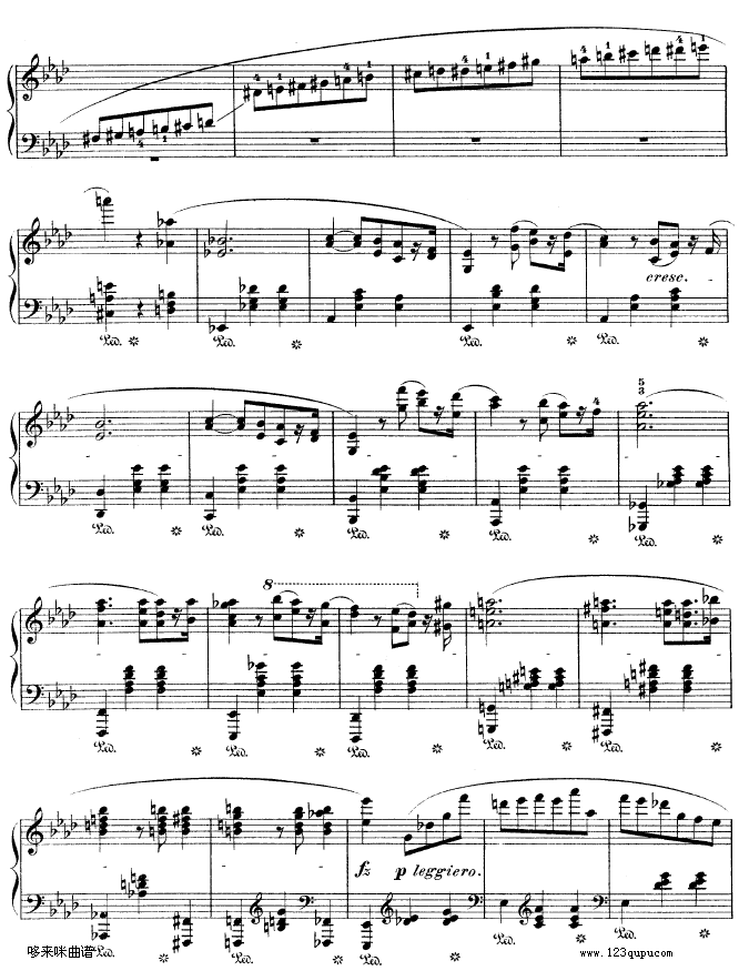 降A大调圆舞曲作品42-肖邦钢琴曲谱（图9）