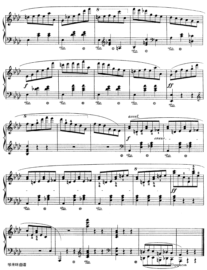 降A大调圆舞曲作品42-肖邦钢琴曲谱（图10）