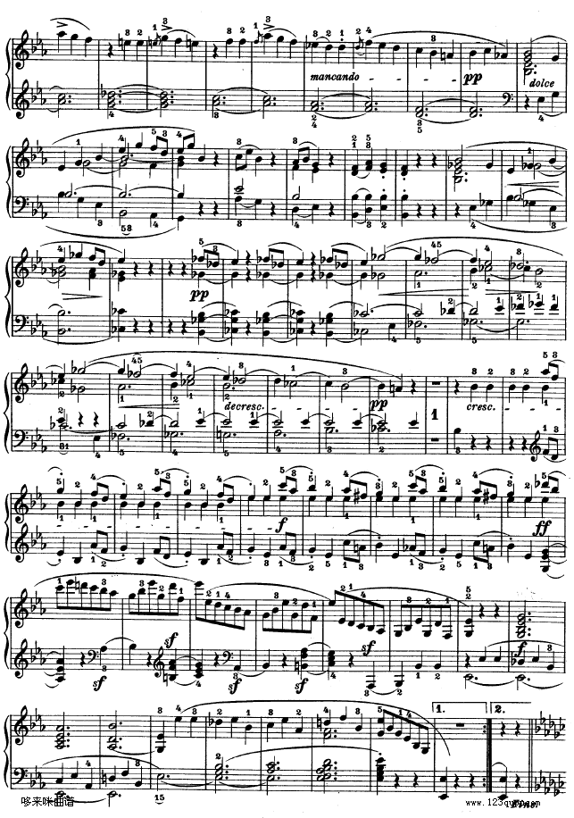 降E大调第四钢琴奏鸣曲-Op.7-贝多芬钢琴曲谱（图15）