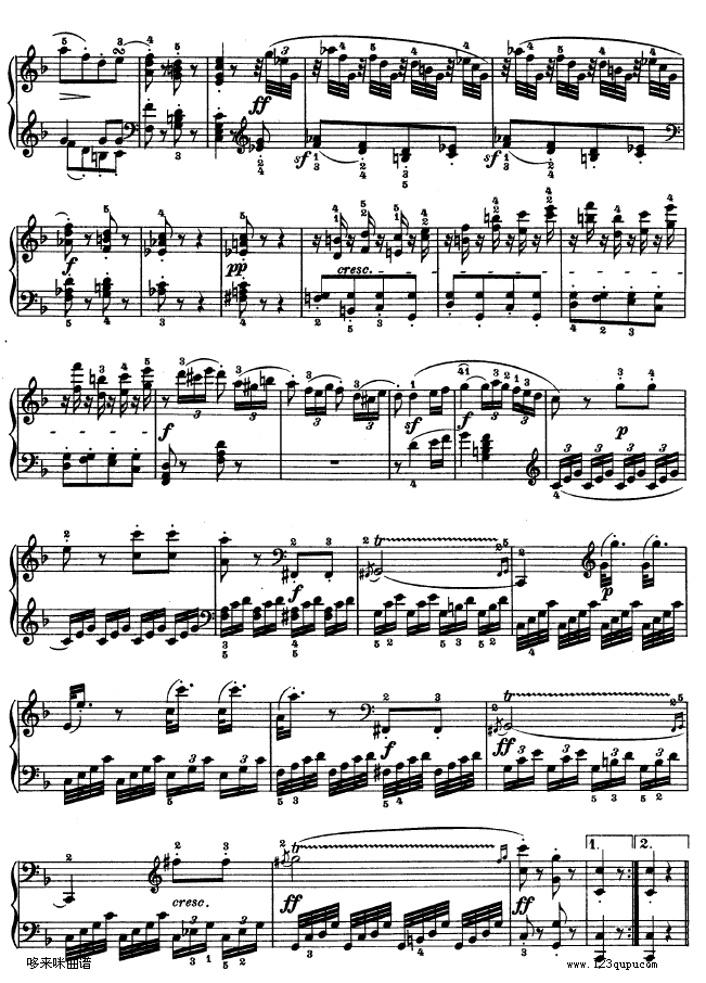 F大调第六钢琴奏鸣曲 - Op.10—2-贝多芬钢琴曲谱（图2）