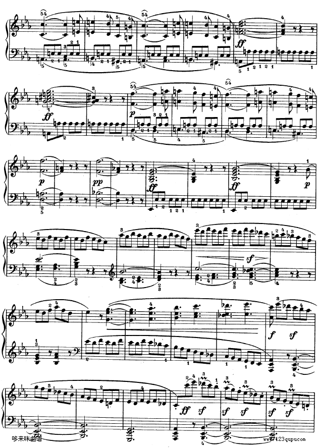 降E大调第四钢琴奏鸣曲-Op.7-贝多芬钢琴曲谱（图6）