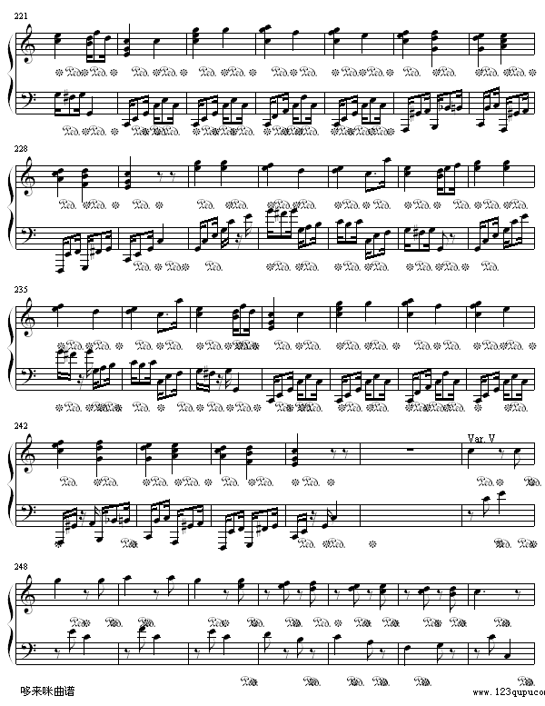 小星星变奏曲-莫扎特钢琴曲谱（图7）
