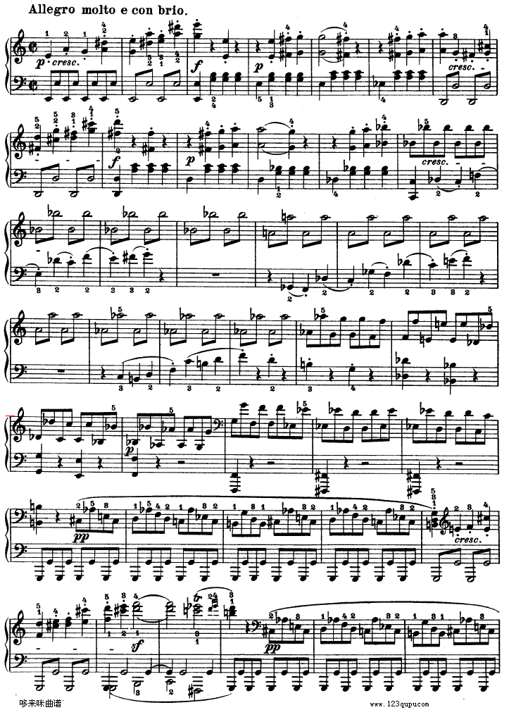 C小调第八琴奏鸣曲（悲怆）Op—13-贝多芬钢琴曲谱（图5）