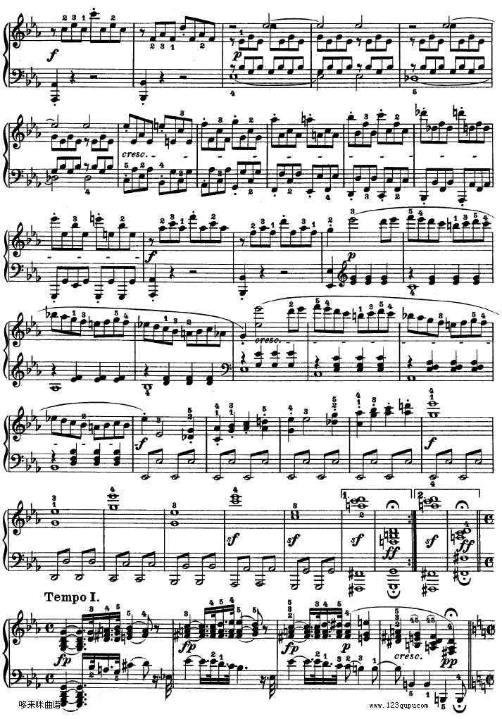 C小调第八琴奏鸣曲（悲怆）Op—13-贝多芬钢琴曲谱（图4）