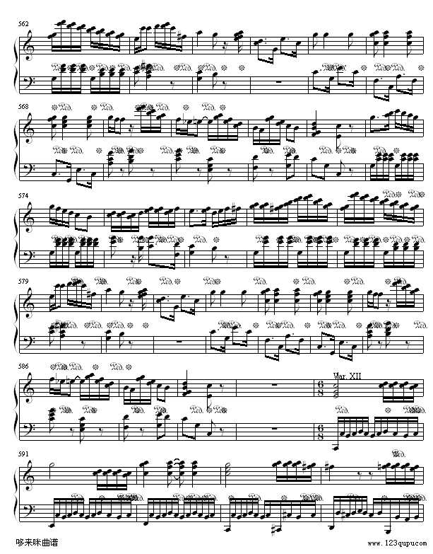 小星星变奏曲-莫扎特钢琴曲谱（图17）