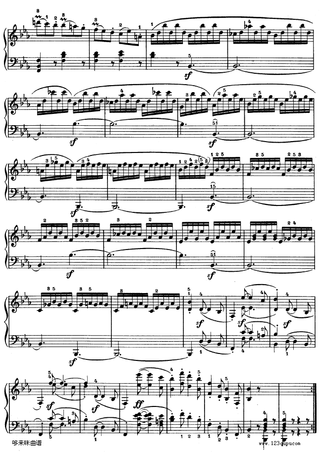 降E大调第四钢琴奏鸣曲-Op.7-贝多芬钢琴曲谱（图4）