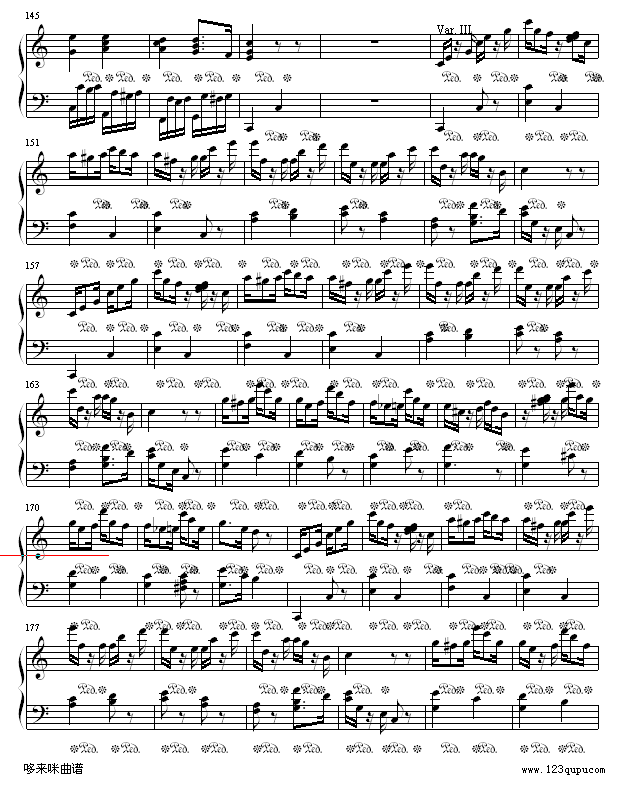 小星星变奏曲-莫扎特钢琴曲谱（图5）