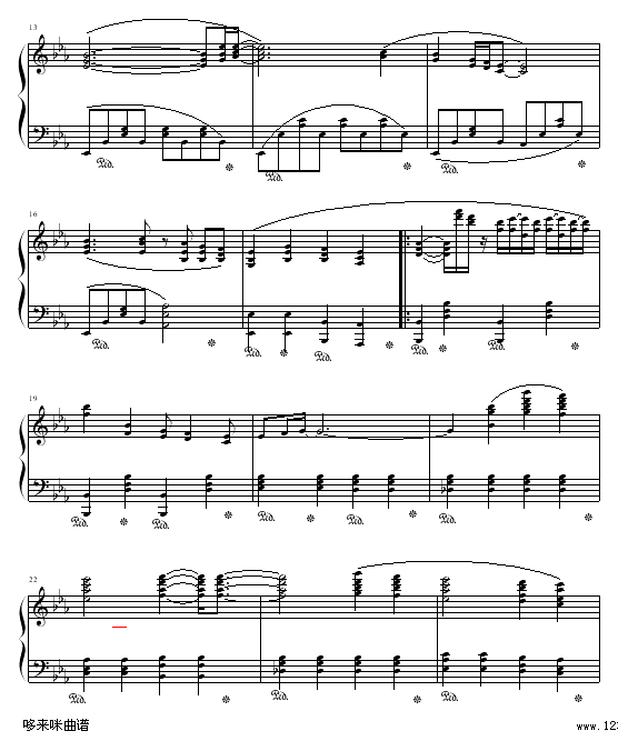 忧郁河上的桥-克莱德曼钢琴曲谱（图2）