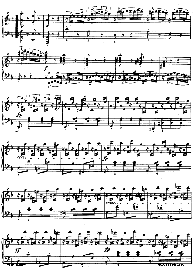 F大调第六钢琴奏鸣曲 - Op.10—2-贝多芬钢琴曲谱（图3）