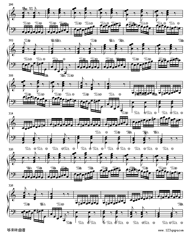 小星星变奏曲-莫扎特钢琴曲谱（图9）
