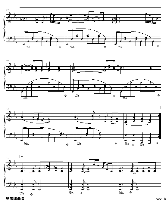忧郁河上的桥-克莱德曼钢琴曲谱（图4）