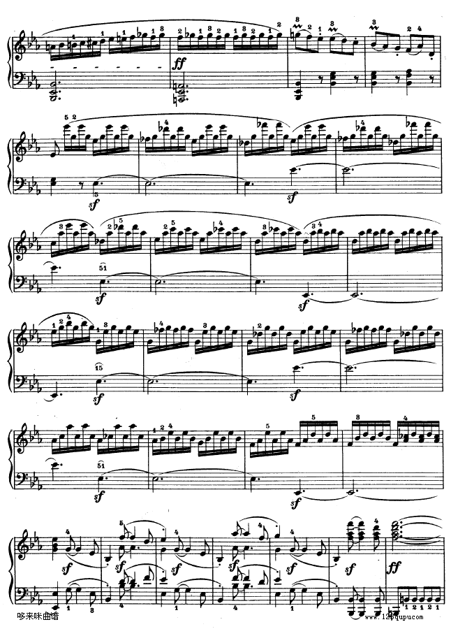 降E大调第四钢琴奏鸣曲-Op.7-贝多芬钢琴曲谱（图9）