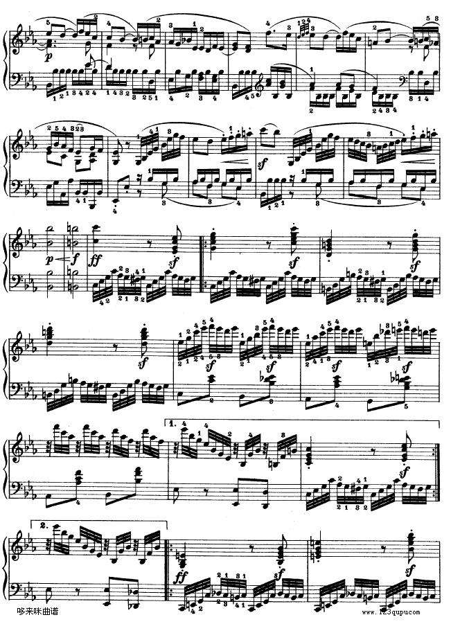 降E大调第四钢琴奏鸣曲-Op.7-贝多芬钢琴曲谱（图20）