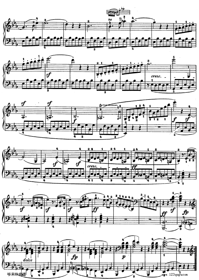 C小调第五钢琴奏鸣曲 - Op. 10—1-贝多芬钢琴曲谱（图2）