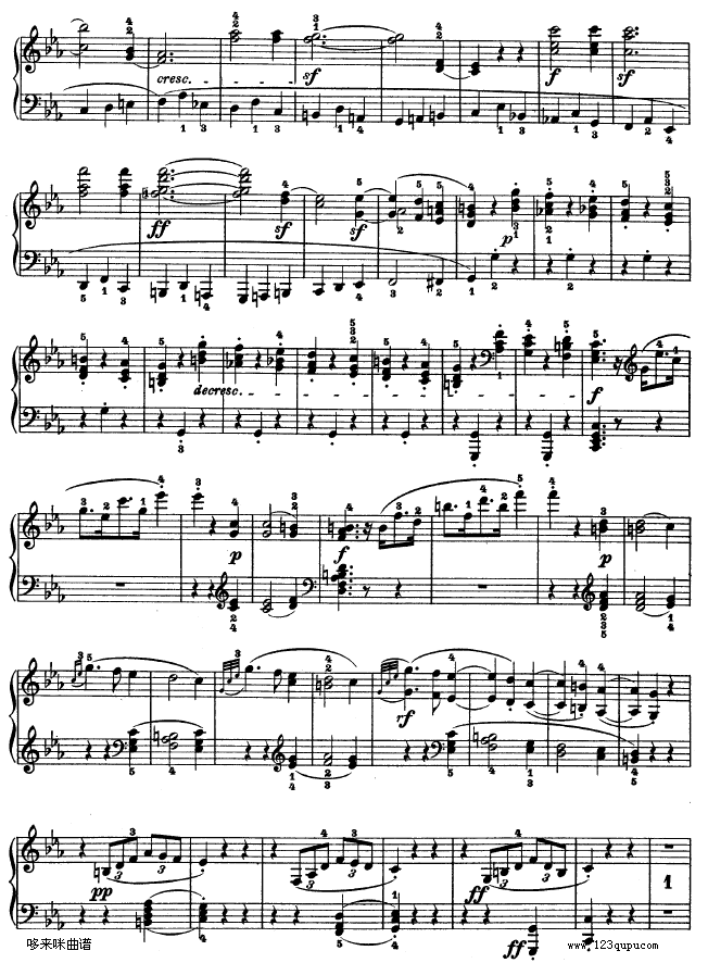 C小调第五钢琴奏鸣曲 - Op. 10—1-贝多芬钢琴曲谱（图4）
