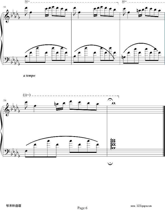 秋日私语-总谱-克莱德曼钢琴曲谱（图6）