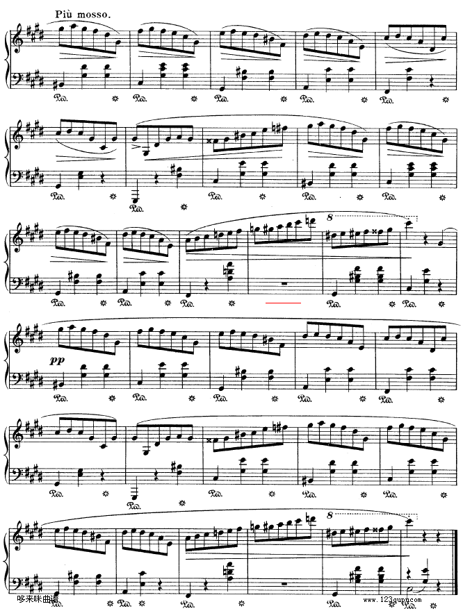 钢琴圆舞曲64-2-肖邦钢琴曲谱（图6）