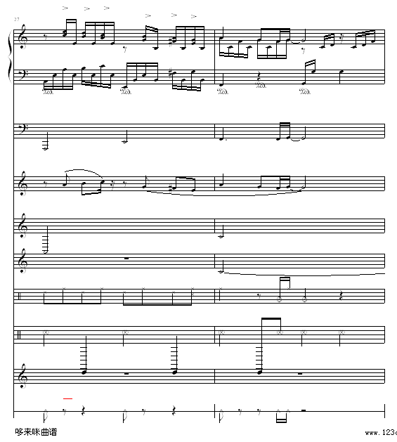 水边的阿狄丽娜 -（乐队总谱版）-克莱德曼钢琴曲谱（图14）