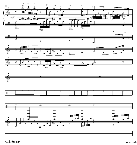 水边的阿狄丽娜 -（乐队总谱版）-克莱德曼钢琴曲谱（图6）