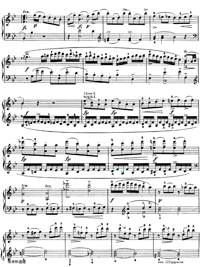 降B大调奏鸣曲 kv333-莫扎特钢琴曲谱（图7）