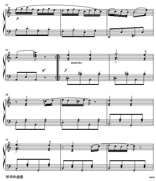 匈牙利舞曲第五号-勃拉姆斯钢琴曲谱（图2）