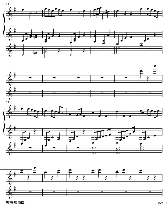 G大调小步舞曲-巴赫钢琴曲谱（图3）