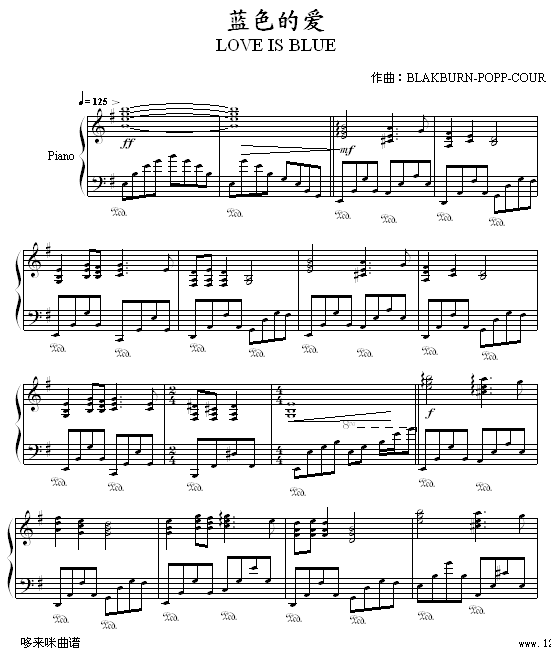 蓝色的爱 - dtsrichard版-克莱德曼钢琴曲谱（图1）