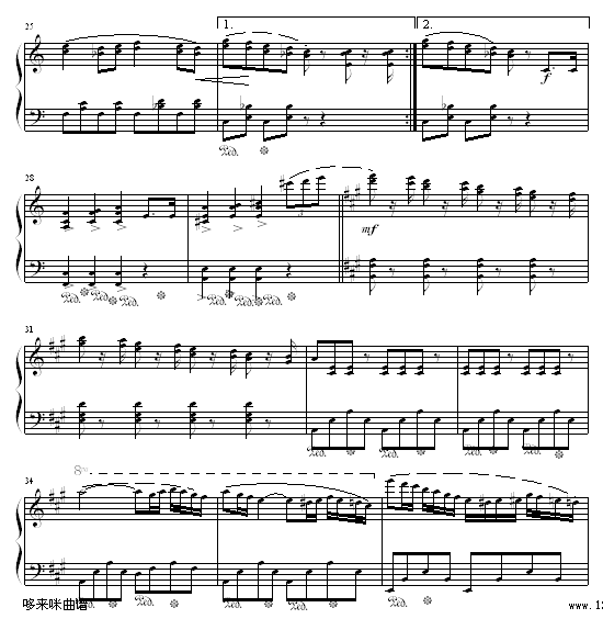 西班牙舞曲-肖斯塔科维奇钢琴曲谱（图3）