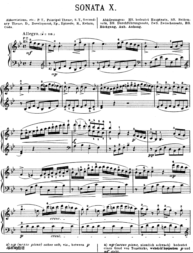 降B大调奏鸣曲 kv333-莫扎特钢琴曲谱（图1）