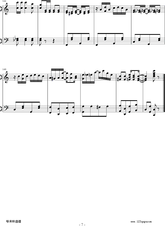 The Entertainer-世界名曲钢琴曲谱（图7）