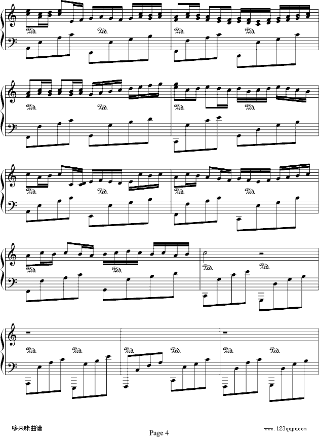 卡农-（情感100%）-帕赫贝尔-Pachelbel钢琴曲谱（图4）