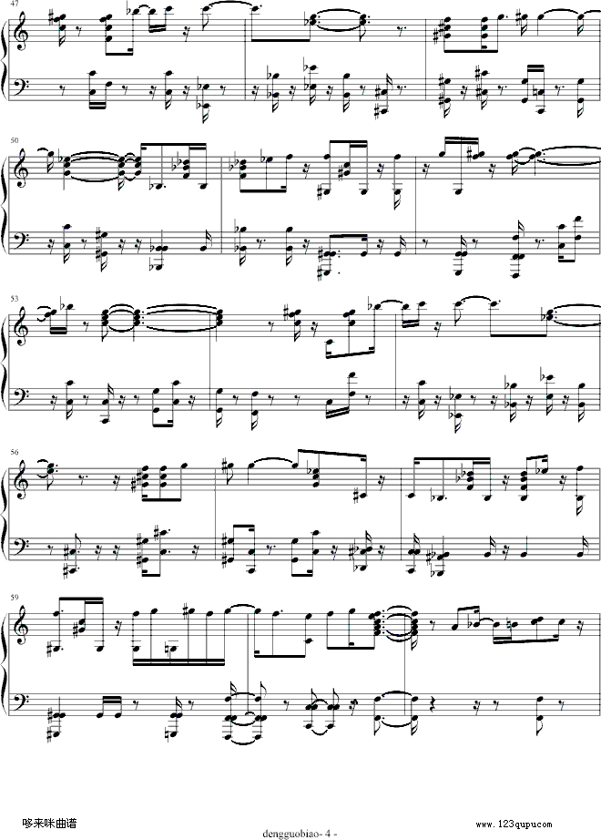Por Una Cabeza-dengguobiao钢琴曲谱（图4）