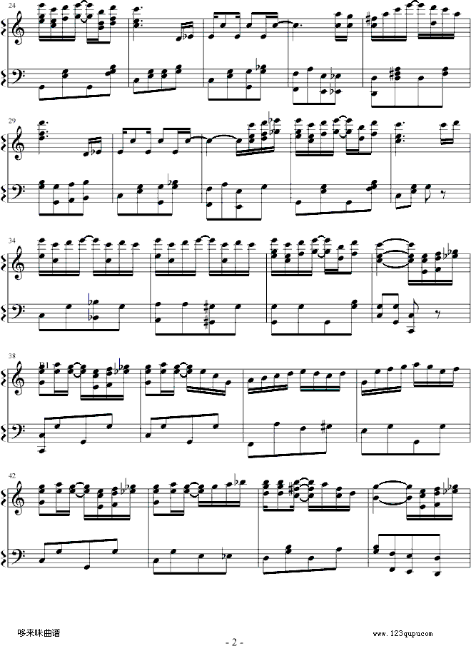 The Entertainer-世界名曲钢琴曲谱（图2）