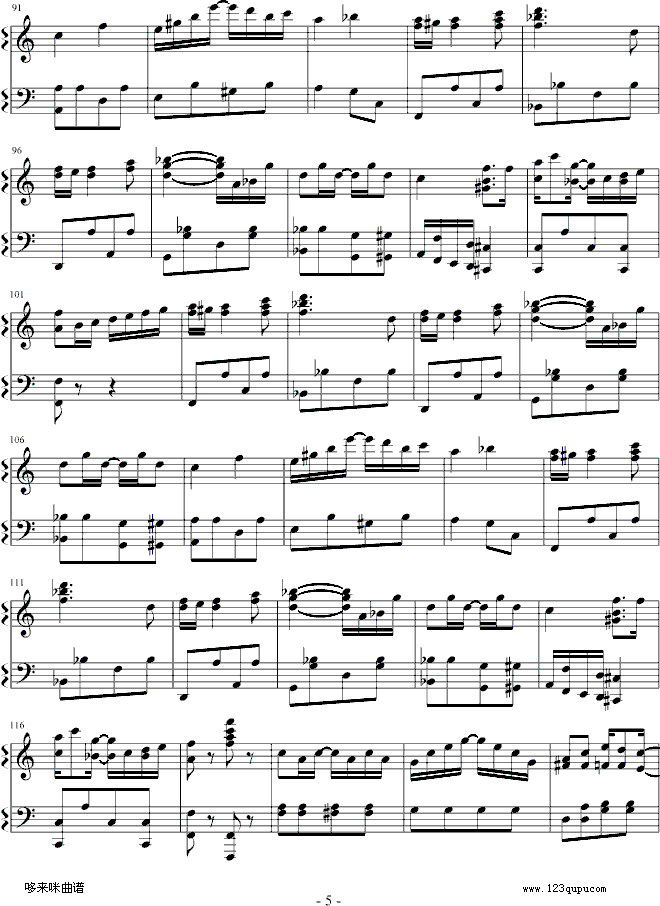 The Entertainer-世界名曲钢琴曲谱（图5）