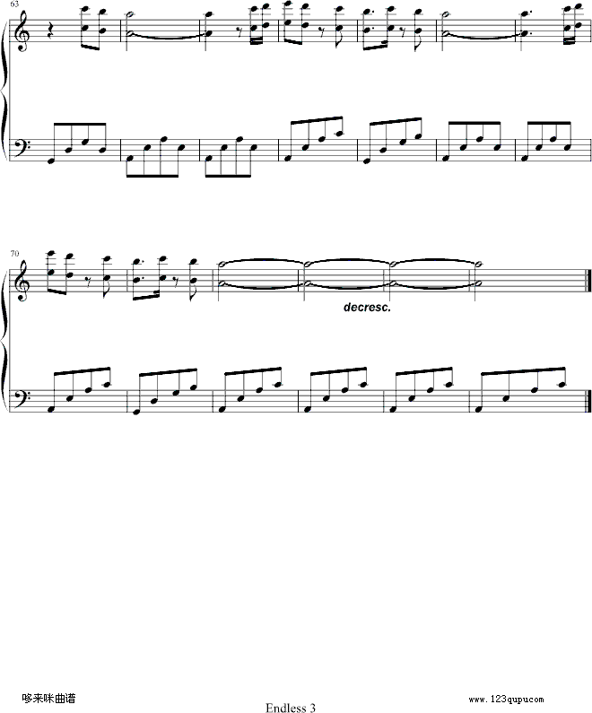无限水平线-班得瑞钢琴曲谱（图3）