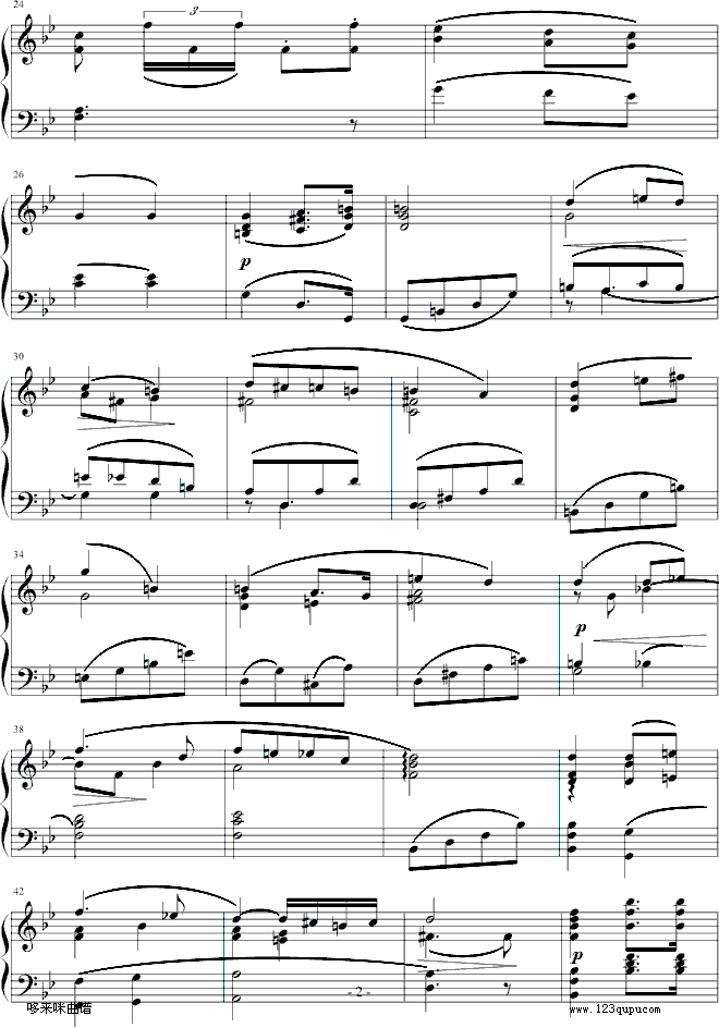 婚礼合唱-瓦格纳钢琴曲谱（图2）