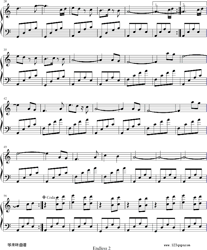 无限水平线-班得瑞钢琴曲谱（图2）