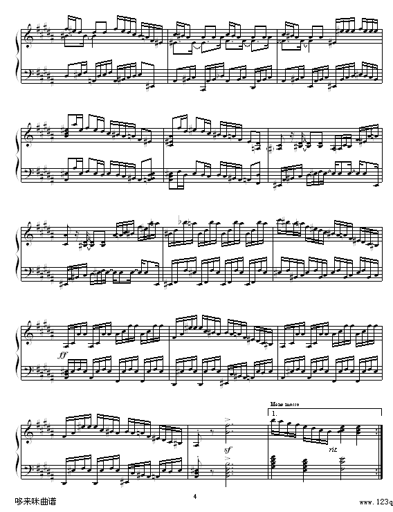 B大调练习曲-辛普森钢琴曲谱（图4）
