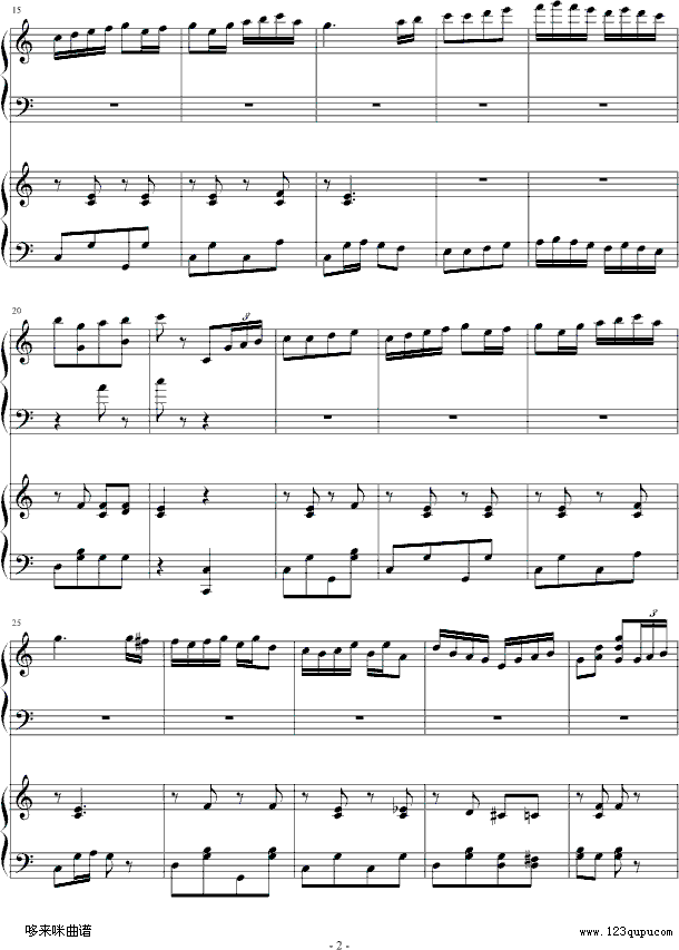 扬基嘟德尔-（爵士）-dengguobiao钢琴曲谱（图2）