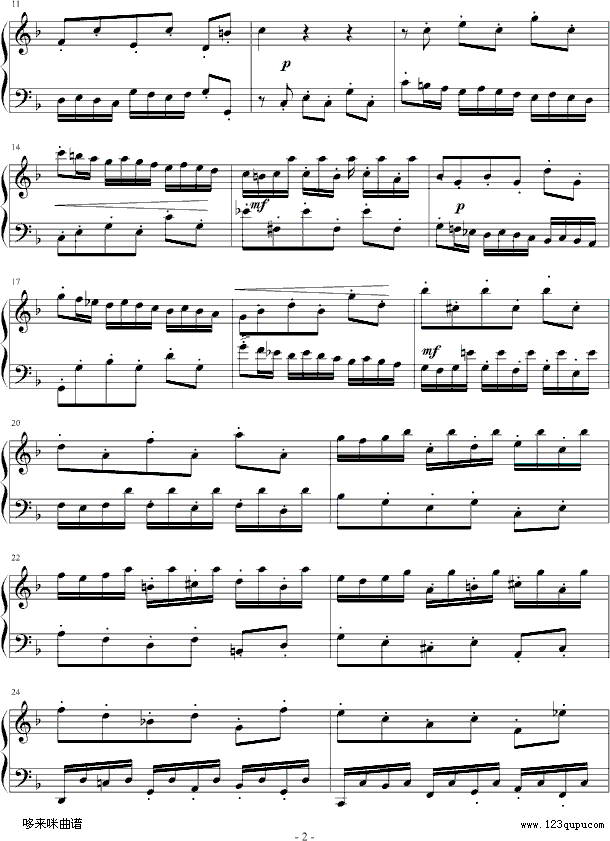 二部创意曲-NO.8-巴赫钢琴曲谱（图2）