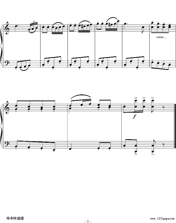 巡逻兵进行曲-弗兰克·米查姆钢琴曲谱（图3）