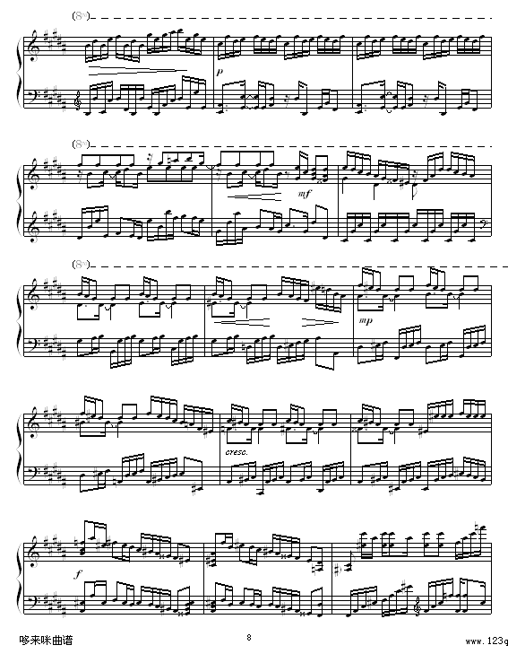 B大调练习曲-辛普森钢琴曲谱（图8）