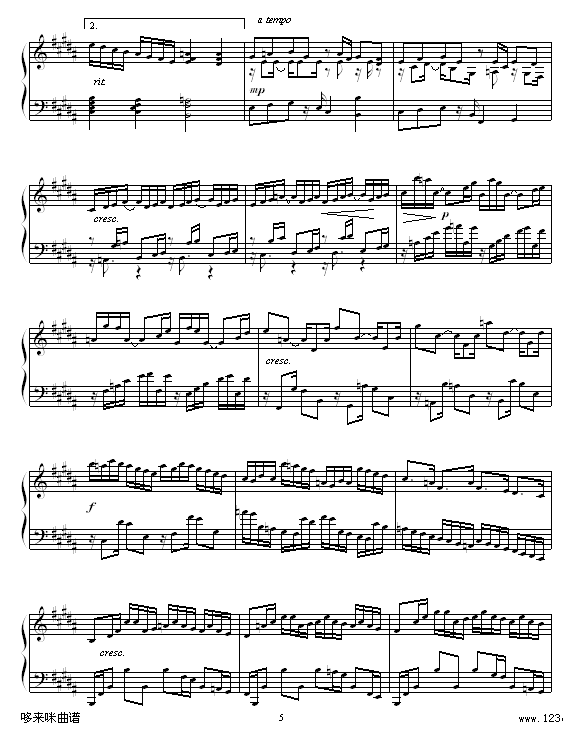 B大调练习曲-辛普森钢琴曲谱（图5）