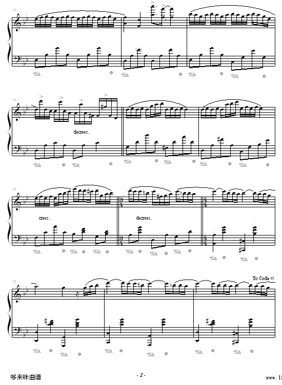 第二号奏鸣曲 - 我的父亲-克莱德曼钢琴曲谱（图2）