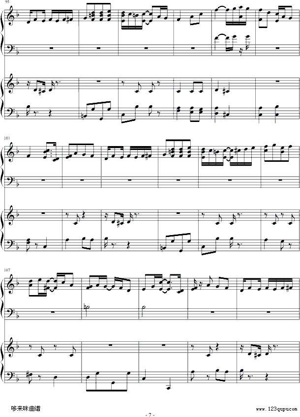 扬基嘟德尔-（爵士）-dengguobiao钢琴曲谱（图7）