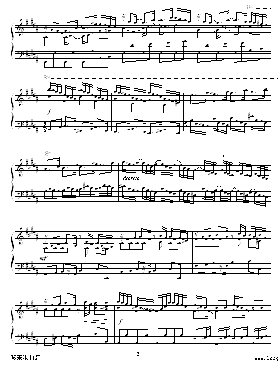 B大调练习曲-辛普森钢琴曲谱（图3）