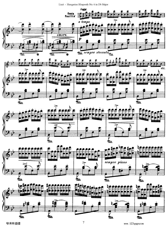 匈牙利狂想曲第六号-李斯特钢琴曲谱（图7）