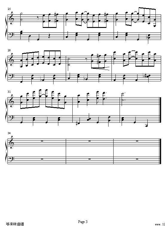 刺激-世界名曲钢琴曲谱（图3）